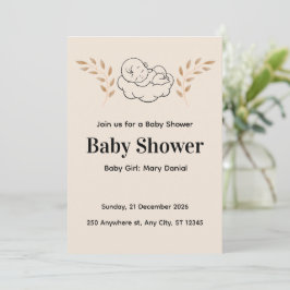 Convites Elegant Baby Shower Invitation Modern Boho style