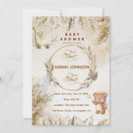 Convites Elegant Baby Shower Invitation | Pink Floral