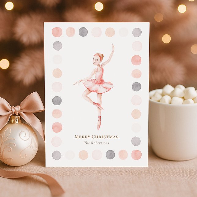 Convites Elegant Ballerina Merry Christmas Card (Criador carregado)