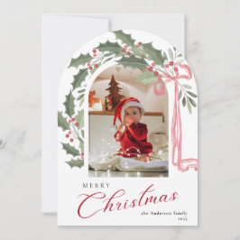 Convites Elegant Berries Arch Photo Christmas Holiday Card
