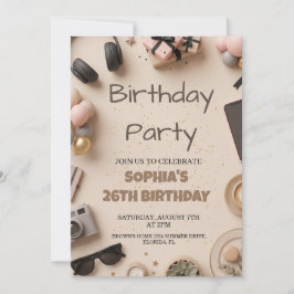 Convites Elegant Birthday Party for Adults