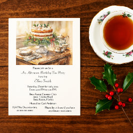 Convites Elegant Birthday Tea Party Invitation
