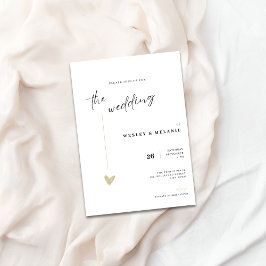 Convites Elegant Black and Gold Wedding Invitation