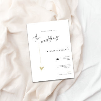 Convites Elegant Black and Gold Wedding Invitation