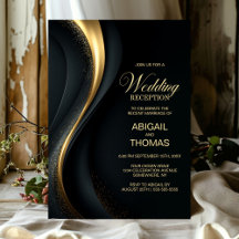 Elegant Black and Gold Wedding Reception