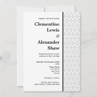 Convites Elegant Black and White Art Deco Style 