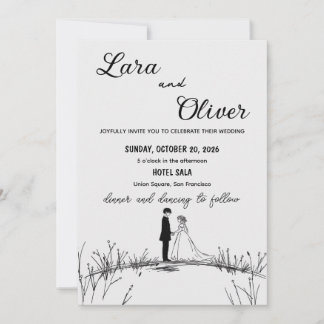 Convites elegant black and white chic wedding invittion