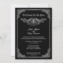 Convites Elegant black and white Gothic wedding Invitation