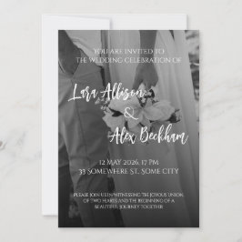 Convites Elegant Black And White Wedding Invitation