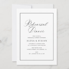Convites Elegant black calligraphy rehearsal dinner