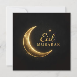Convites Elegant Black & Gold Eid Mubarak Card – Premium Is