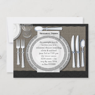 Convites Elegant Black Rehearsal Dinner Invitations