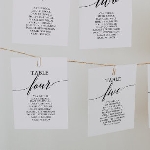 Convites Elegant Black Table Number 4 Seating Chart