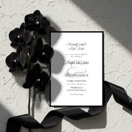 Convites Elegant Black & White Old Money Wedding