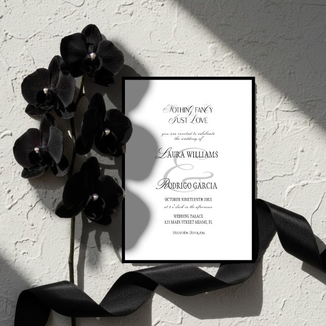 Convites Elegant Black & White Old Money Wedding (Criador carregado)