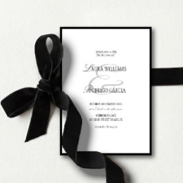 Convites Elegant Black White Old Money Wedding