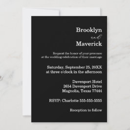 Convites Elegant Black & White Wedding