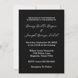 Convites Elegant Black & White Wedding Invitation