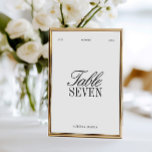 Convites Elegant Black & White Wedding Table Number<br><div class="desc">Designed with a deep black background and refined serif paired with elegant script typography, this sign brings timeless sophistication to your reception décor. Perfect for formal weddings, black-tie events, modern city venues, or evening celebrations, it creates a cohesive and luxurious aesthetic when paired with matching invitations, menus, place cards, and...</div>