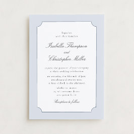 Convites Elegant Blue Frame Classic Wedding Invitation  Kró