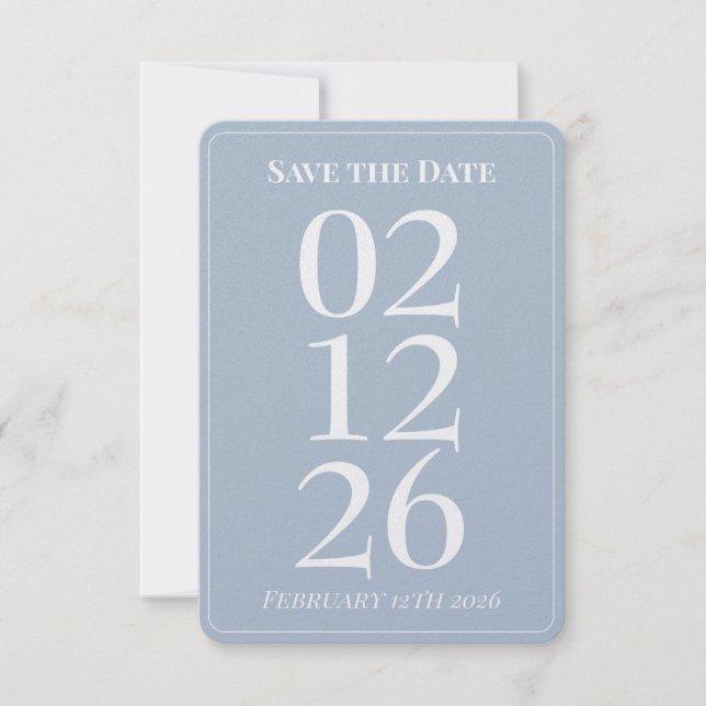 Convites Elegant Blue Wedding Save the Date Cards (Frente)