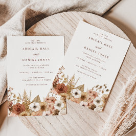 Convites Elegant Boho Floral Wedding