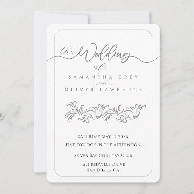 Convites Elegant Boho Minimalist Wedding Invitation (Frente)