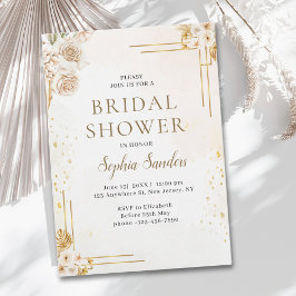 Convites Elegant Boho Style with Beige & Yellow Flowers