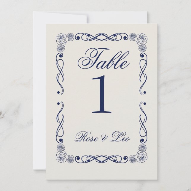 Convites Elegant Boho Wedding Table Number | Old Money  (Frente)