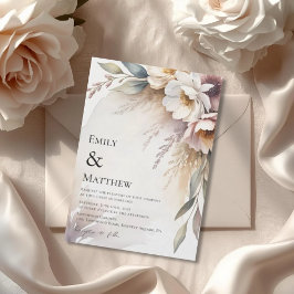 Convites Elegant Botanical Floral Wedding Invitation