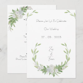 Convites Elegant Botanical Green Leaves Nature Invitation