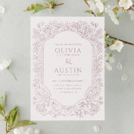 Convites Elegant Botanical Wedding | Heirloom Mulberry