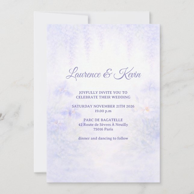 Convites Elegant Botanical Wedding Invitation (Frente)
