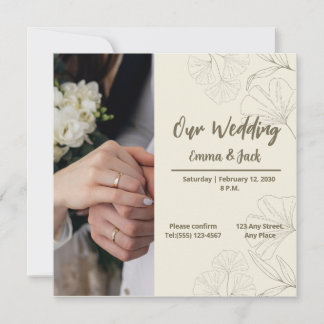 Convites Elegant Botanical Wedding Invitation
