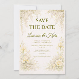 Convites Elegant Botanical Wedding Invitation Save the date