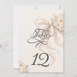 Convites Elegant Bow Floral Table Number