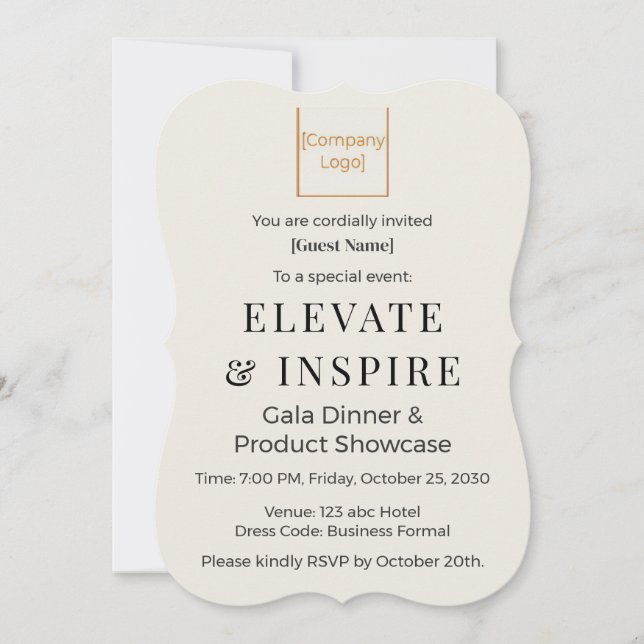 Convites Elegant Bracket Invitation | Corporate Gala & Even (Frente)