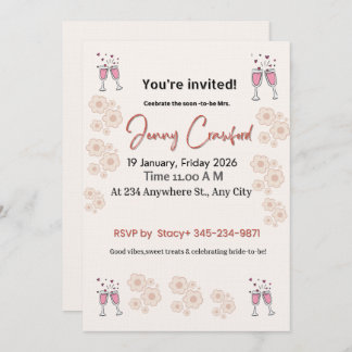Convites Elegant Bridal Shower Invitation | Printable & Cus