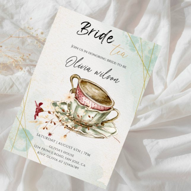 Convites Elegant Bridal Tea Party Bridal Shower Party (Criador carregado)
