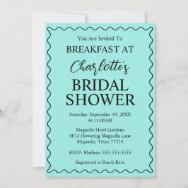 Convites Elegant Bride & Co. Bridal Shower Teal