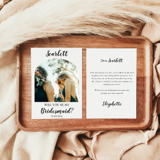 Convites Elegant Bridesmaid Proposal Photo Card