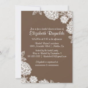 Convites Elegant Brown Bridal Shower Invitations