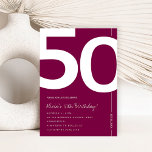 Convites Elegant Burgundy 50th Birthday Party<br><div class="desc">Celebrate turning Fifty in sophisticated style with this Elegant Burgundy 50th Birthday Invitation Designed with a rich burgundy color palette and a clean, modern layout, this invitation is perfect for a classy milestone celebration. Whether you're planning an intimate dinner or glamorous birthday event, this design sets the tone for a...</div>