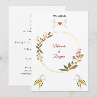 Convites Elegant Burgundy Floral Wedding Anniversary