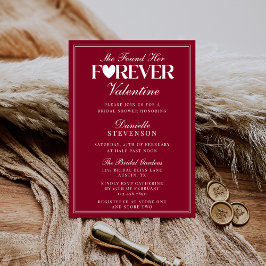 Convites Elegant Burgundy Forever Valentine Bridal Shower