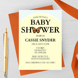 Convites Elegant Butterfly Baby Shower Invitation