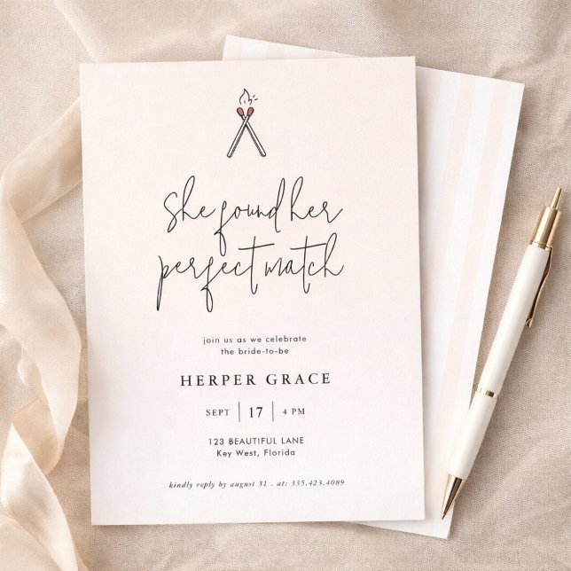 Convites Elegant Calligraphy Perfect Match Bridal Shower (Criador carregado)