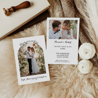 Convites Elegant, Calligraphy Photo Arch 1st Anniversary