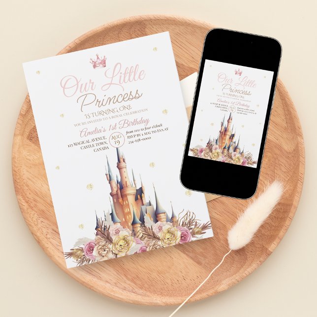 Convites Elegant Castle Little Princess Birthday (Criador carregado)