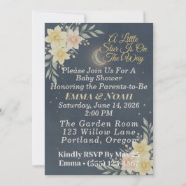 Convites Elegant Celestial Moon Baby Shower Invitation